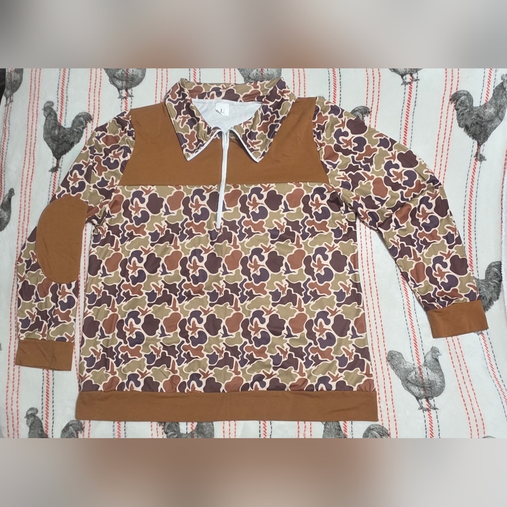 Camo Duck Quarter Zip Pullover